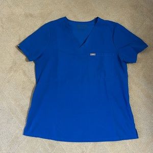 Figs royal blue scrub top